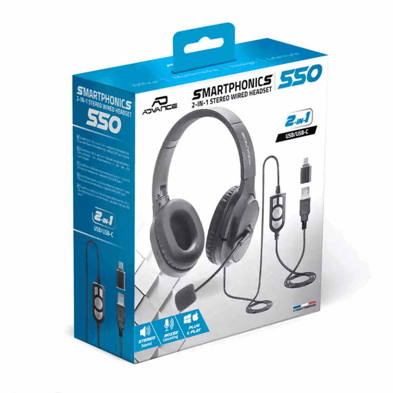 Micro Casque Filaire ADVANCE SmartPhonics 550 Noir – MIC-U550 Tunisie