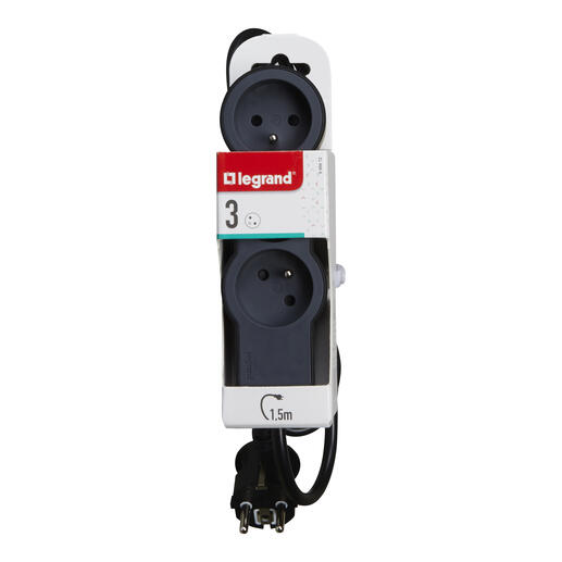 Multiprises Legrand 3 Ports 1.5M – Noir – 050033 Tunisie