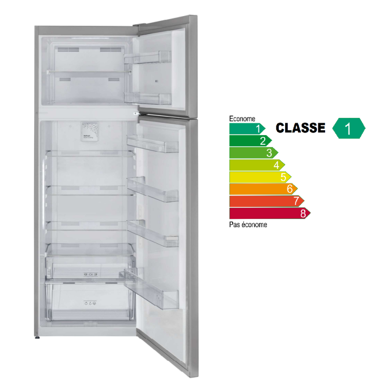 Réfrigérateur Telefunken 2 portes 496 L FRIG-483I NoFrost Inox Tunisie