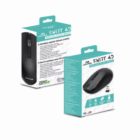 Souris Sans Fil ADVANCE SWIFT 4D 1600 dpi Noir – S-090SBK Tunisie
