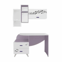Bureau Avec Étagères Murale Violette Sotufab Violet/ Blanc – CHE28VL/BC400 Tunisie