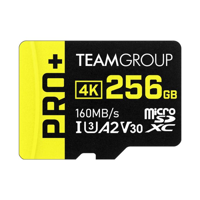 Carte mémoire TEAMGROUP A2 Pro Plus Card 256GB Micro SDXC UHS-I U3 A2 – TPPMSDX256GIA2V300 Tunisie