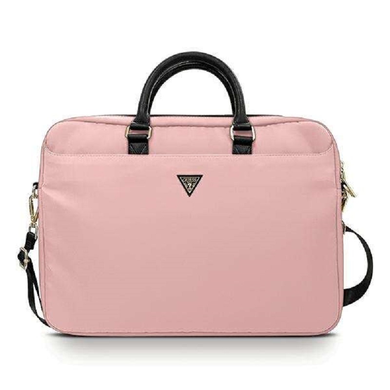Sac Guess Logo Triangle En Nylon 16″ – Rose – GSM104983 Tunisie