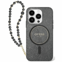 Coque MagSafe Guess Glitter avec bracelet en perles pour iPhone 16 Pro Max – Noir- 29813 Tunisie