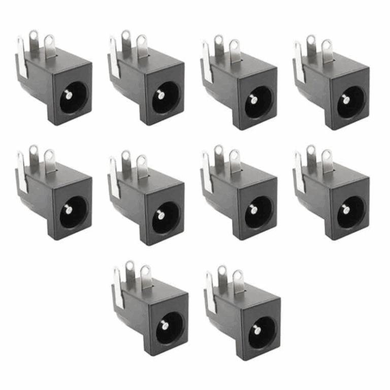 Lot de 10 pièces Embase femelle d’alimentation pour PCB 3 Broches DC 5A 2.1 mm x 5.5 mm Tunisie