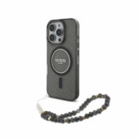Coque MagSafe Guess Glitter avec bracelet en perles pour iPhone 16 Pro Max – Noir- 29813 Tunisie