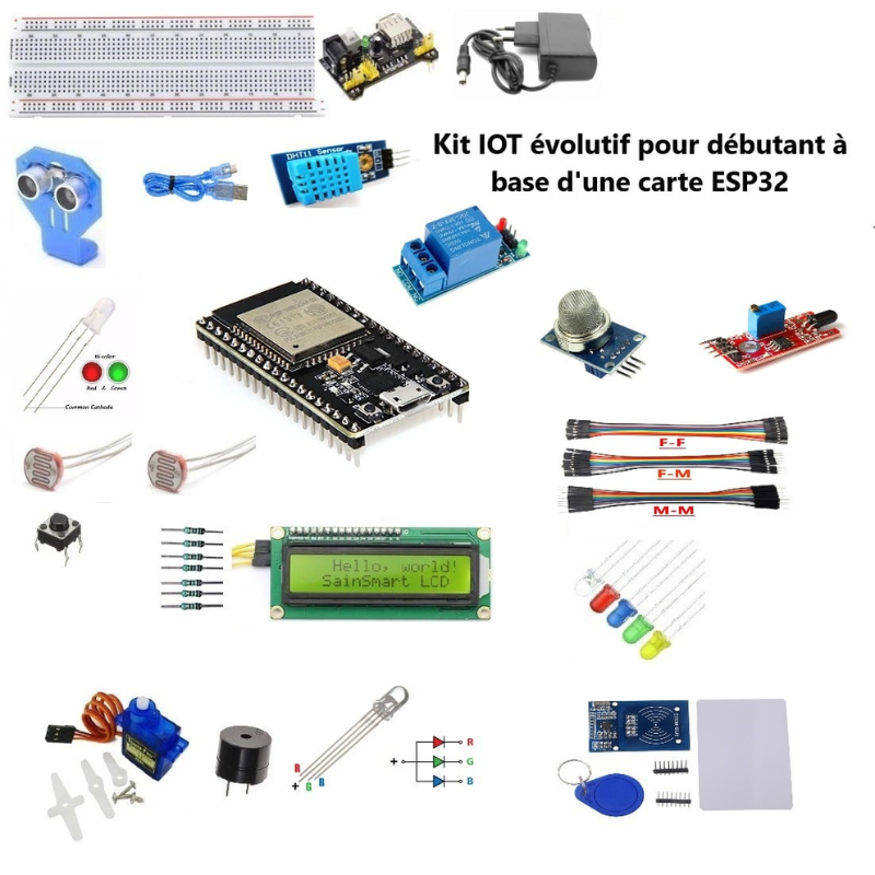 Kit IOT évolutif pour débutant à base d’une carte ESP32 Tunisie