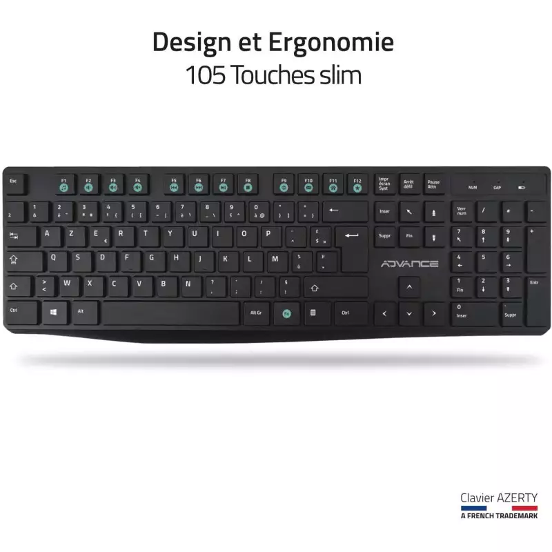Pack ADVANCE Elite Wireless Combo Clavier + Souris Sans Fil + Tapis  – Noir – CLS-7100RF Tunisie