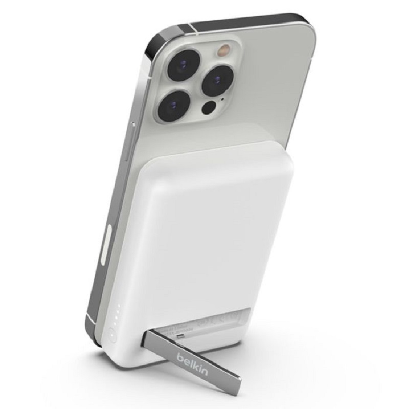 Power Bank BELKIN Boost Charge Magsafe 5000MAH + Support – Blanc -BPD004BTWT Tunisie
