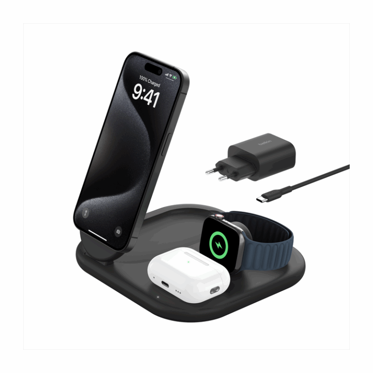 Socle De Recharge 3-en-1 Aimantée Et Pliable Avec Qi2 15 W – Noir – WIZ029vfBK Tunisie