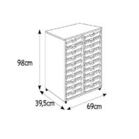 Rangement A 20 Bacs En Plastique Sotufab – Hêtre – MA18 Tunisie