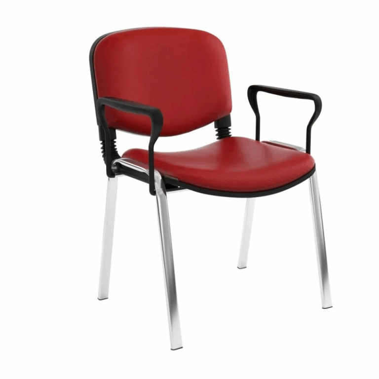 Chaise Attente ISO Poly 1 Place Avec Accoudoirs – Rouge Tunisie
