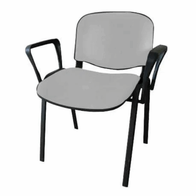 Chaise Iso Attente Poly Avec Accoudoirs – Gris Tunisie