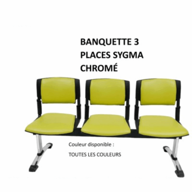 Banquette Sigma 3 places Pieds Chromée Tunisie