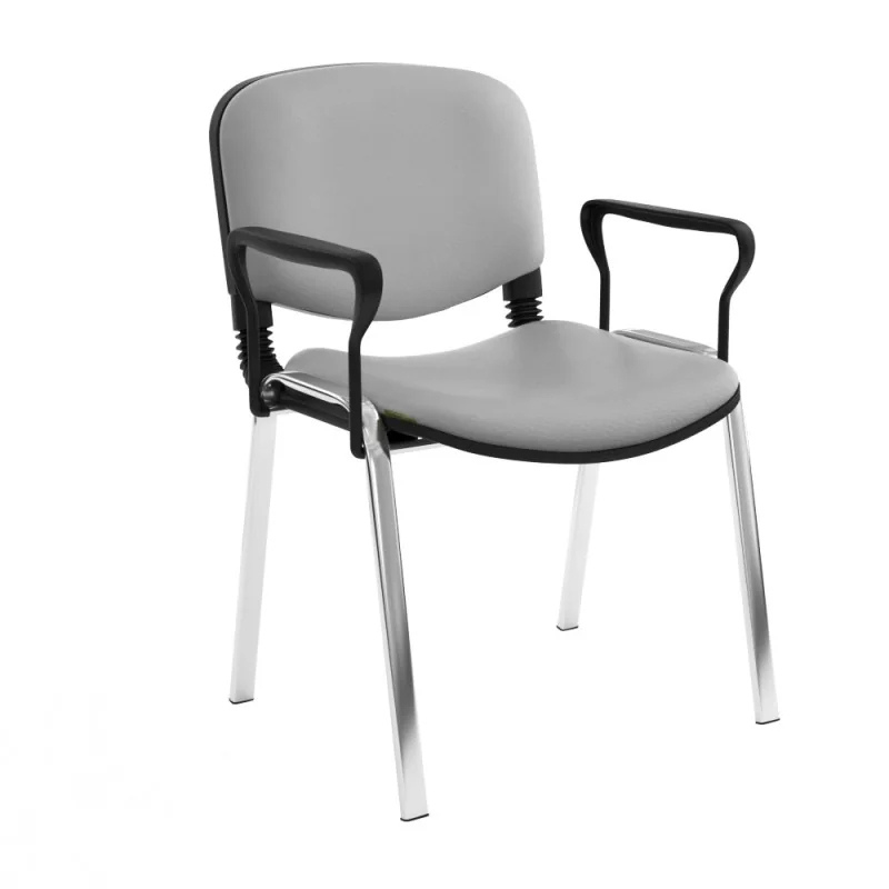 Chaise Attente ISO Poly 1 Place Avec Accoudoirs – Gris Tunisie