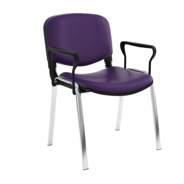 Chaise Attente ISO Poly 1 Place Avec Accoudoirs – Mauve Tunisie