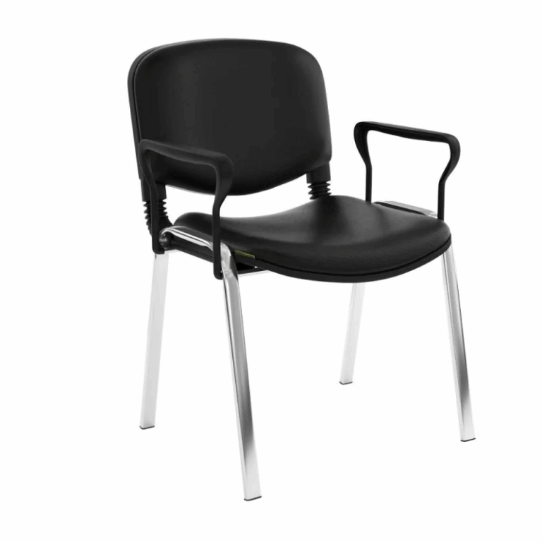 Chaise Attente ISO Poly 1 Place Avec Accoudoirs – Noir Tunisie