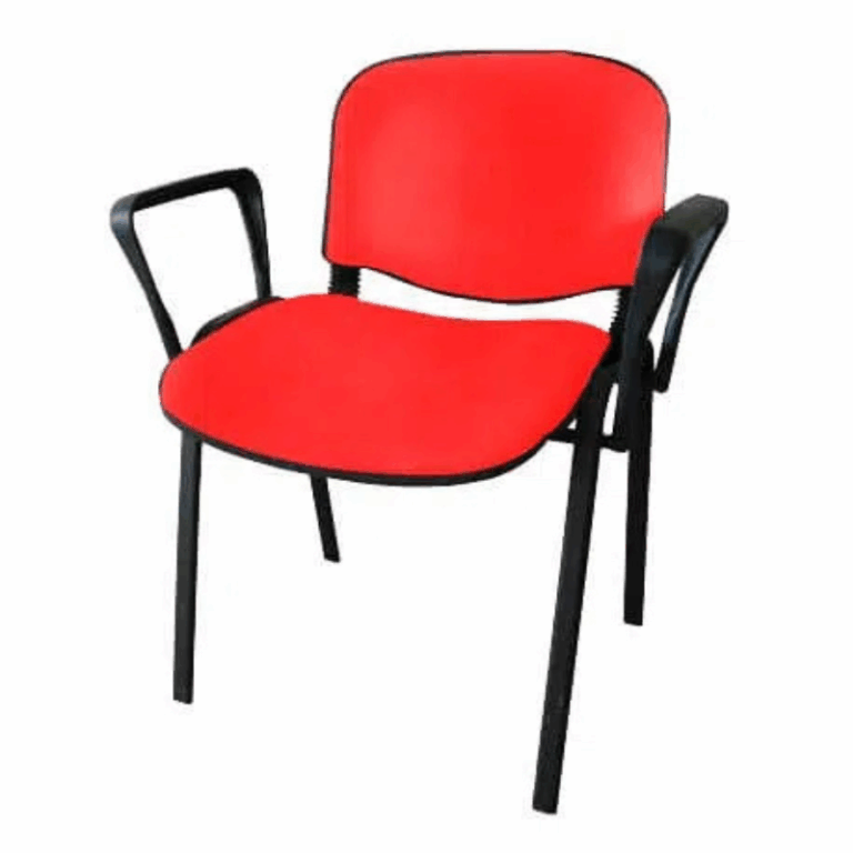 Chaise Iso Attente Poly Avec Accoudoirs –  Rouge Tunisie