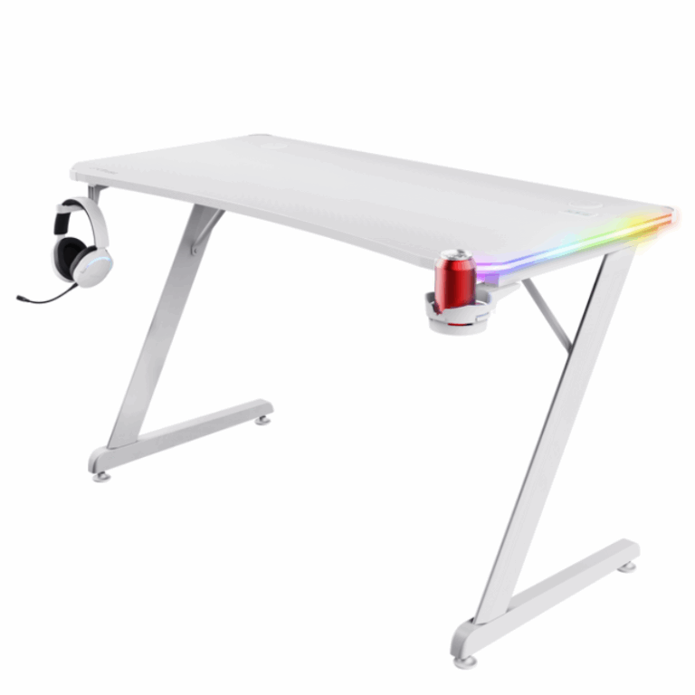 Bureau de Gaming TRUST GXT 709 Luminus RGB – Blanc – 25328 Tunisie
