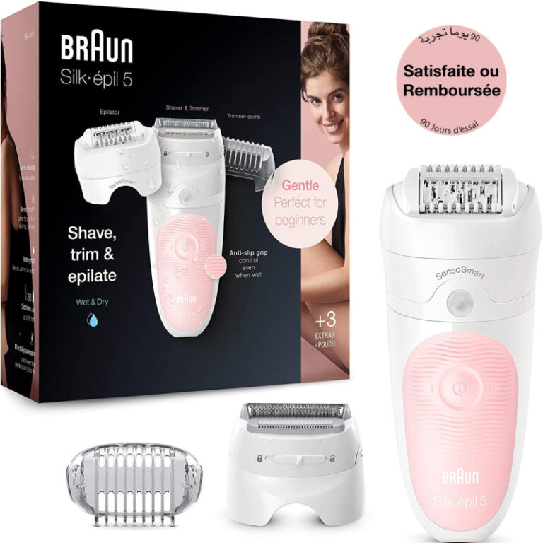 Épilateur Rechargeable Braun Série5 Wet & Dry SES5-620 Rose Tunisie