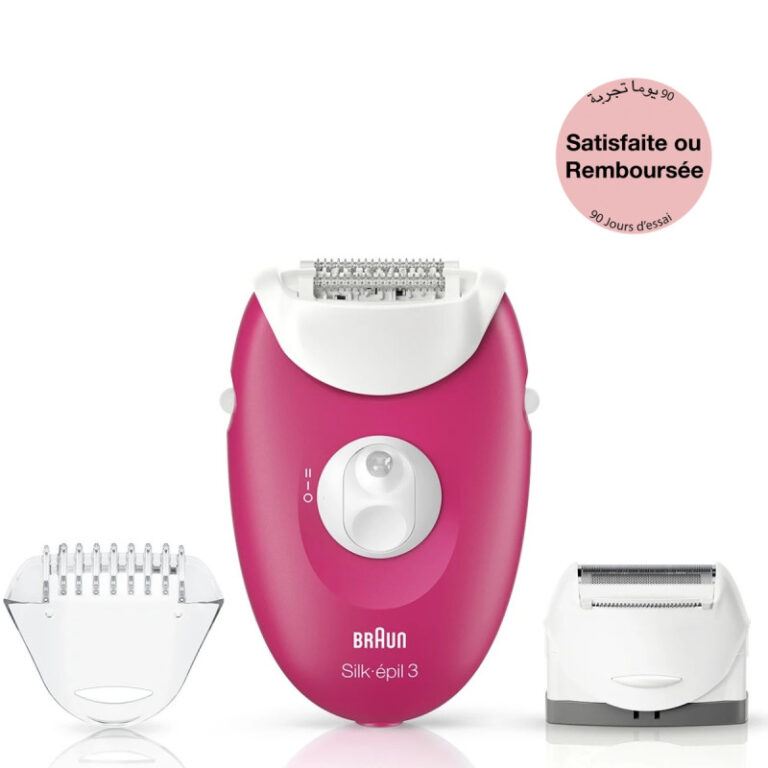 Épilateur Braun Silk-épil 3 SE3-410 Rose & Blanc Tunisie