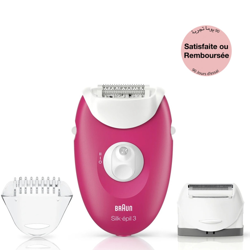 Épilateur Braun Silk-épil 3 SE3-410 Rose & Blanc Tunisie