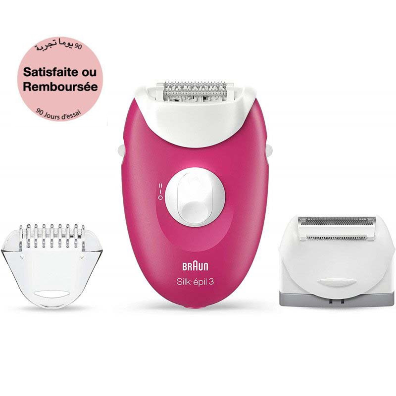 Épilateur Braun Silk-épil 3 SE3-273 Rose & Blanc Tunisie