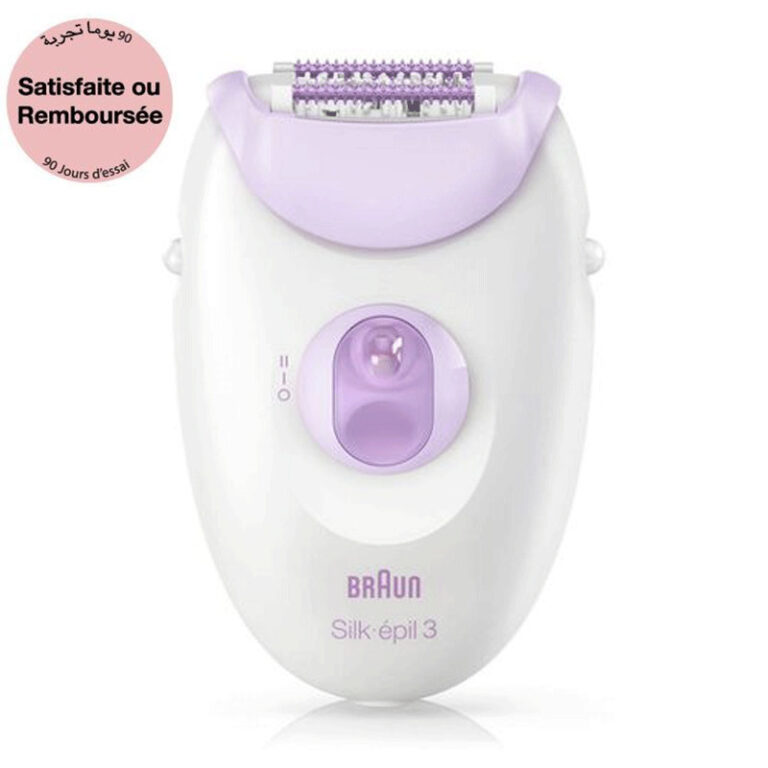 Épilateur Électrique Braun Silk-épil 3 SE3-000 Blanc & Violet Tunisie
