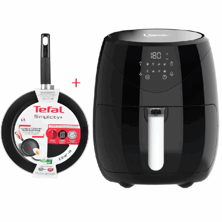 Friteuse Sans Huile Topmatic Avec Afficheur AF-1450D + Poêle Tefal 28 cm Gratuit Noir Tunisie