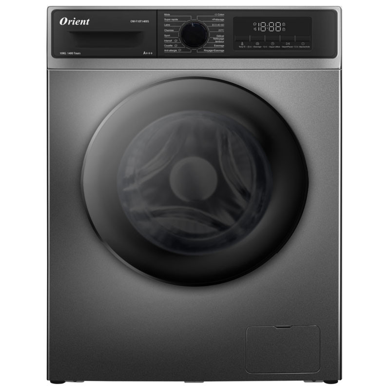 Machine à Laver Frontale Orient 10 kg OW-F10T1400S Inverter Gris Tunisie