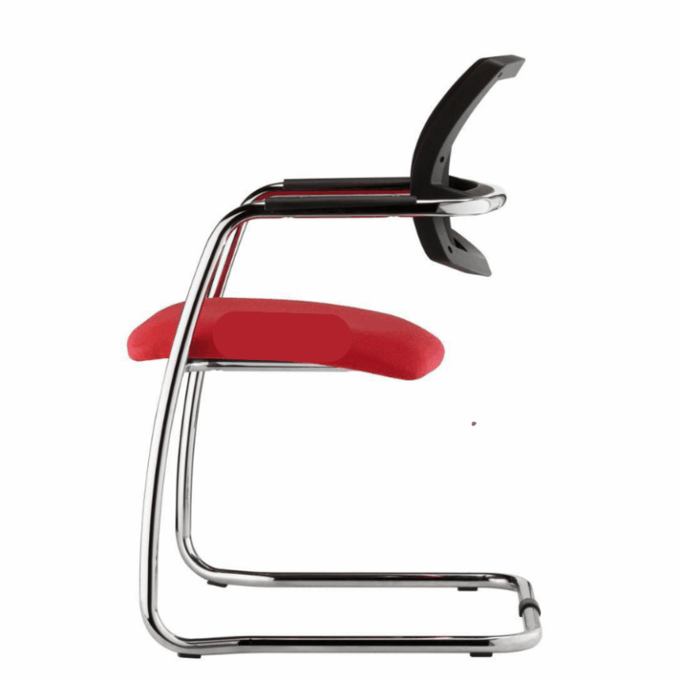 Chaise Visiteur Urban Avec Dossier En Résille & Assise Rembourrées – Rouge Tunisie