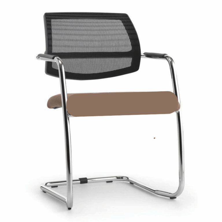 Chaise Visiteur Urban Avec Dossier En Résille & Assise Rembourrées – Caramel Tunisie