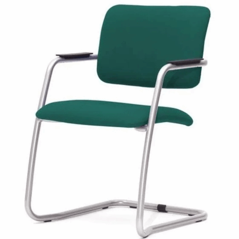 Chaise Visiteur Magix Avec Accoudoirs Base Chrome – Vert Tunisie