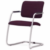 Chaise Visiteur Magix Avec Accoudoirs Base Chrome – Bleu Tunisie