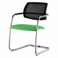 Chaise Visiteur Urban Avec Dossier En Résille & Assise Rembourrées – Rouge Tunisie