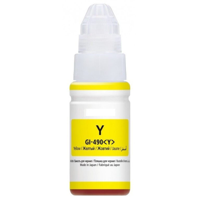Bouteille D’encre Adaptable Canon GI-490-Y 70 ml- Jaune – GI-490-Y Tunisie