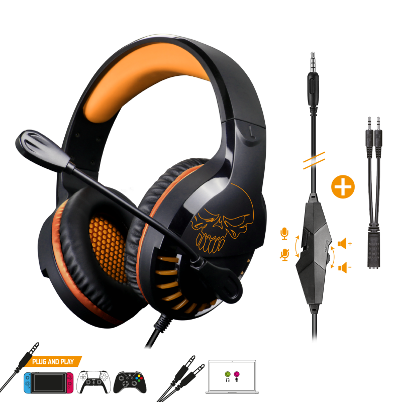 Casque Gaming SPIRIT OF GAMER PRO-H3  – Orange & Noir – MIC-PH3MP Tunisie