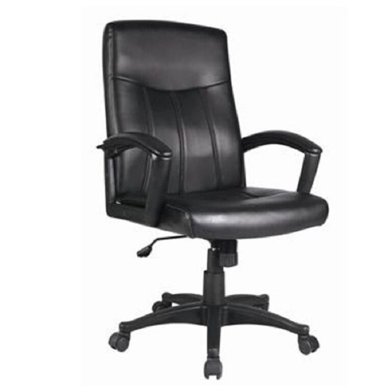 Fauteuil Avion Dossier Bas En Simili Cuir + Base Poly – Noir – GD-0000852 Tunisie