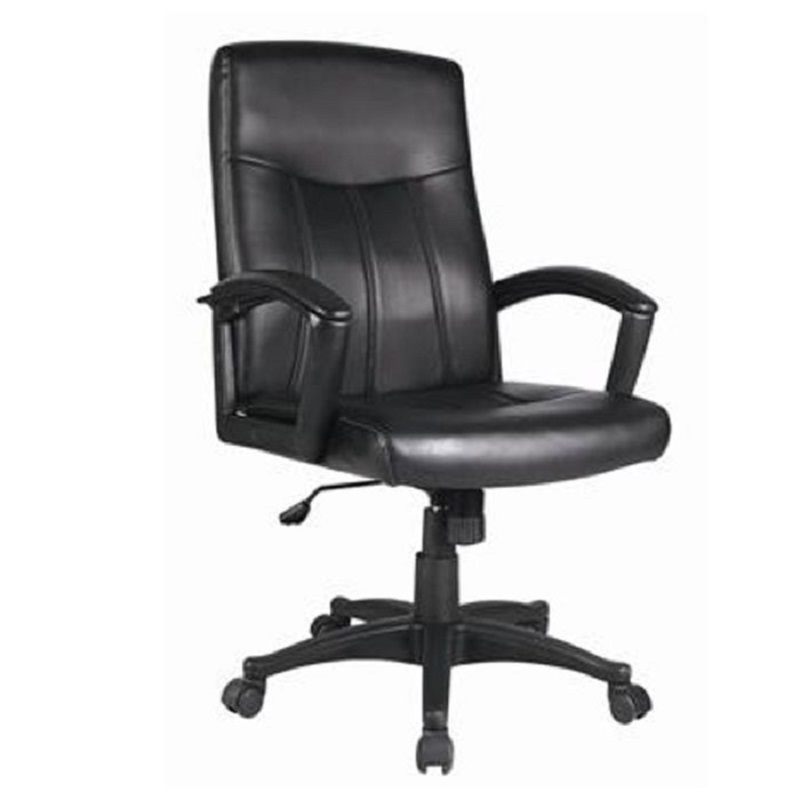 Fauteuil Avion Dossier Bas En Simili Cuir + Base Poly – Noir – GD-0000852 Tunisie