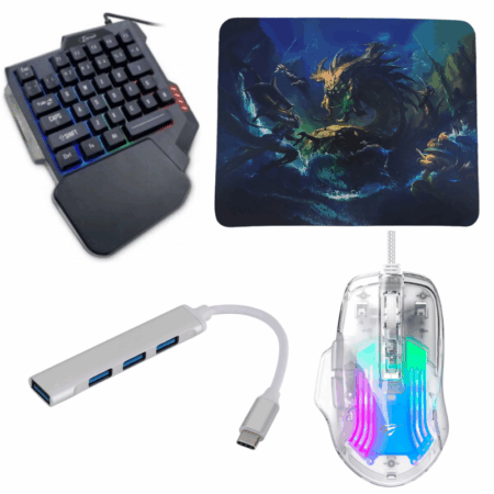 Pack Gaming Combo Mobile V3 4en1 Clavier + Souris + Tapis + Hub Tunisie