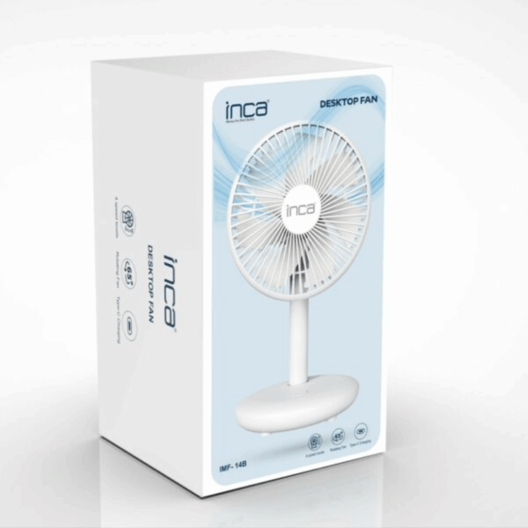 Mini Ventilateur Portable Rechargeable Inca FMI-14B – Blanc -FMI-14B Tunisie
