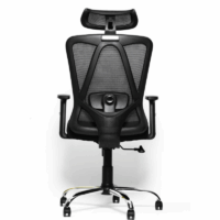 Chaise de Bureau Leonardo Noir – Base Chromée Tunisie