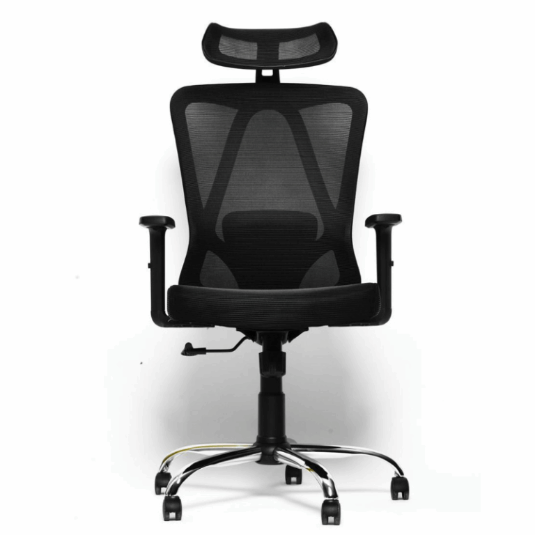 Chaise de Bureau Leonardo Noir – Base Chromée Tunisie