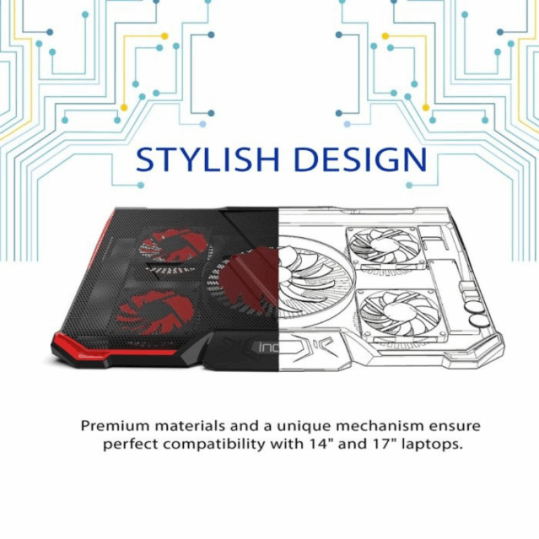 Refroidisseur Pc Portable Inca INC-611GMS – Noir & Rouge -INC-611GMS Tunisie
