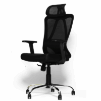 Chaise de Bureau Leonardo Noir – Base Chromée Tunisie