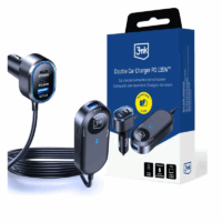 Chargeur de voiture double 3MK 135 W PD QC PPS USB-C USB-A Noir – 5903108605502 Tunisie
