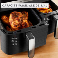Friteuse Sans Huile Moulinex Dual Easy Fry & Grill EZ905B20 8.3 L + Mini Hachoir Noir Tunisie