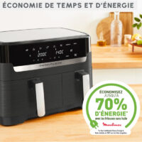 Friteuse Sans Huile Moulinex Dual Easy Fry & Grill EZ905B20 8.3 L + Mini Hachoir Noir Tunisie