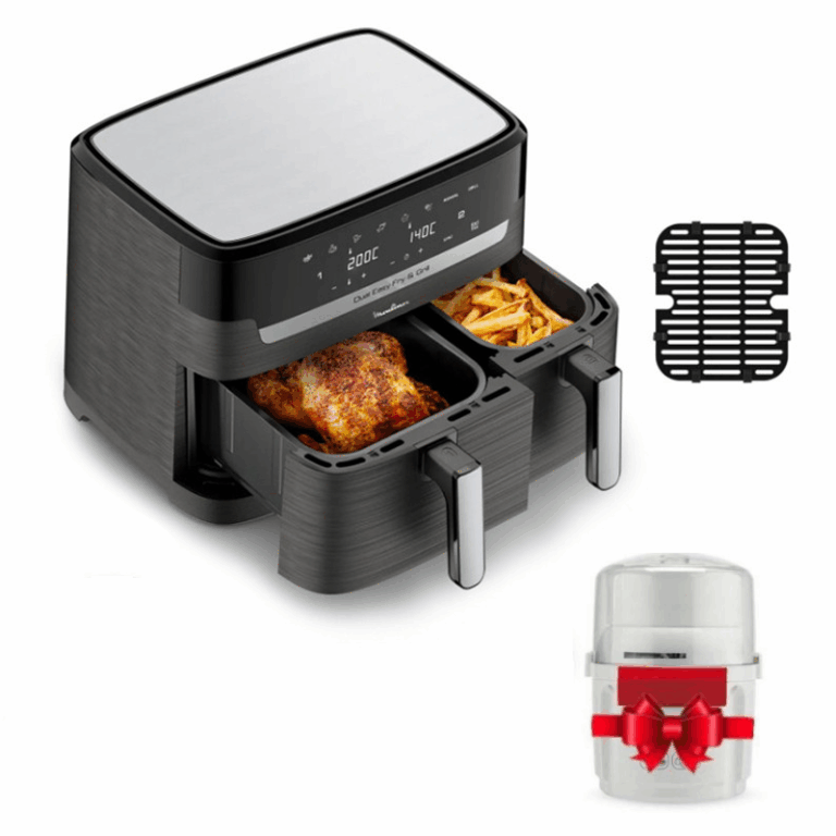 Friteuse Sans Huile Moulinex Dual Easy Fry & Grill EZ905B20 8.3 L + Mini Hachoir Noir Tunisie