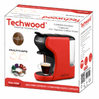 Machine à Café Expresso 2 en 1 Techwood TCA-195N Rouge Tunisie